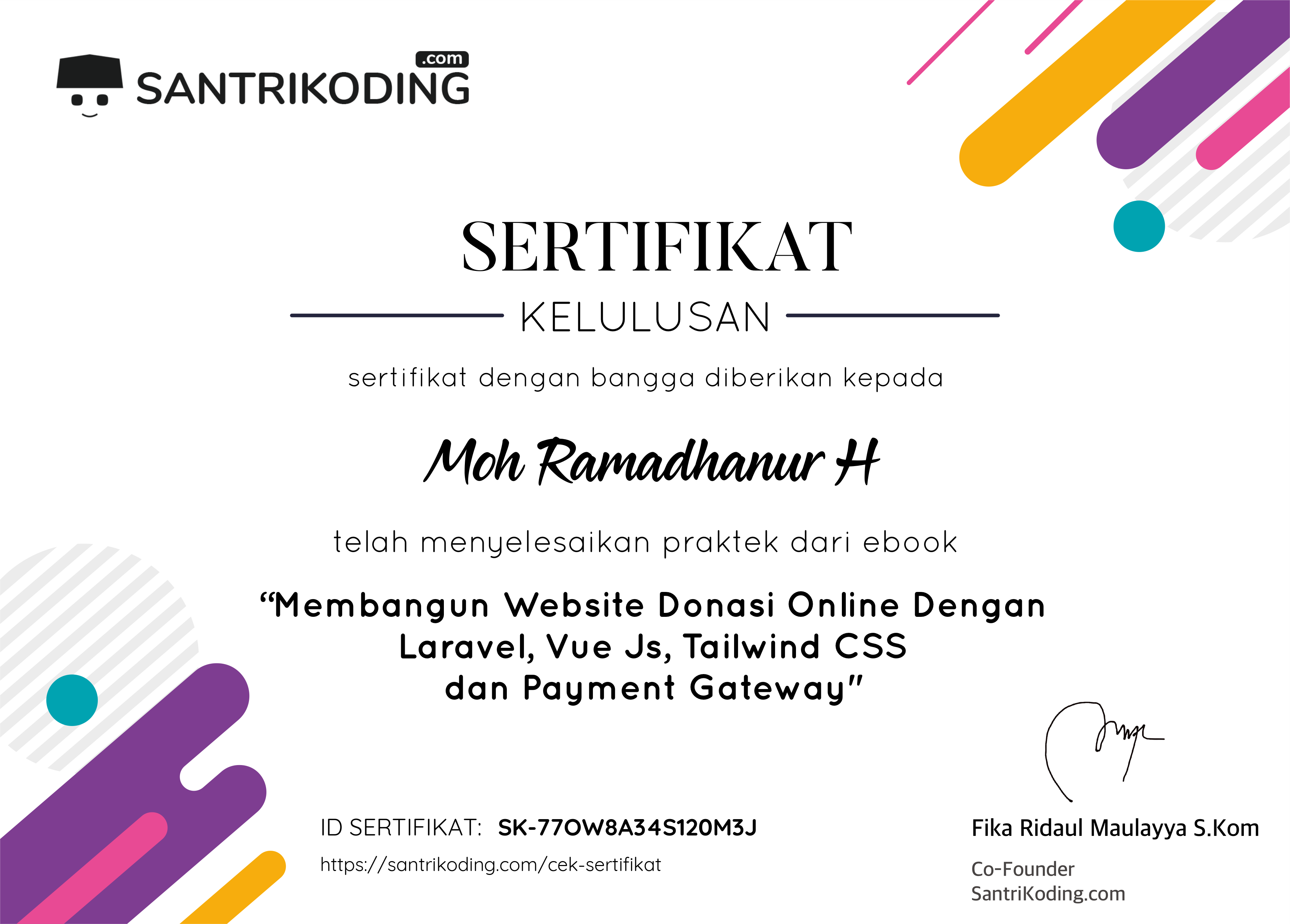 Sertifikat SK-77OW8A34S120M3J