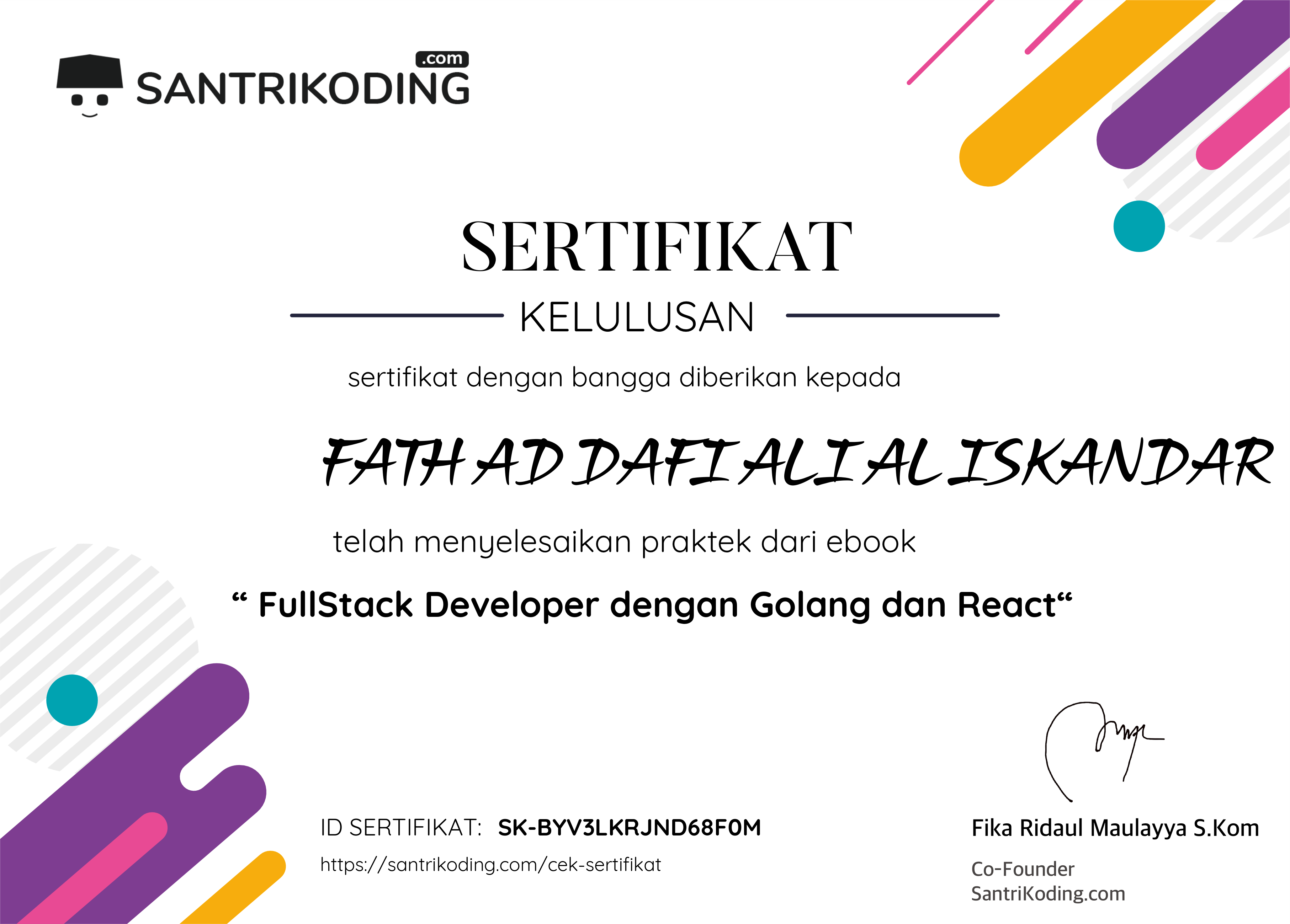 Sertifikat SK-BYV3LKRJND68F0M