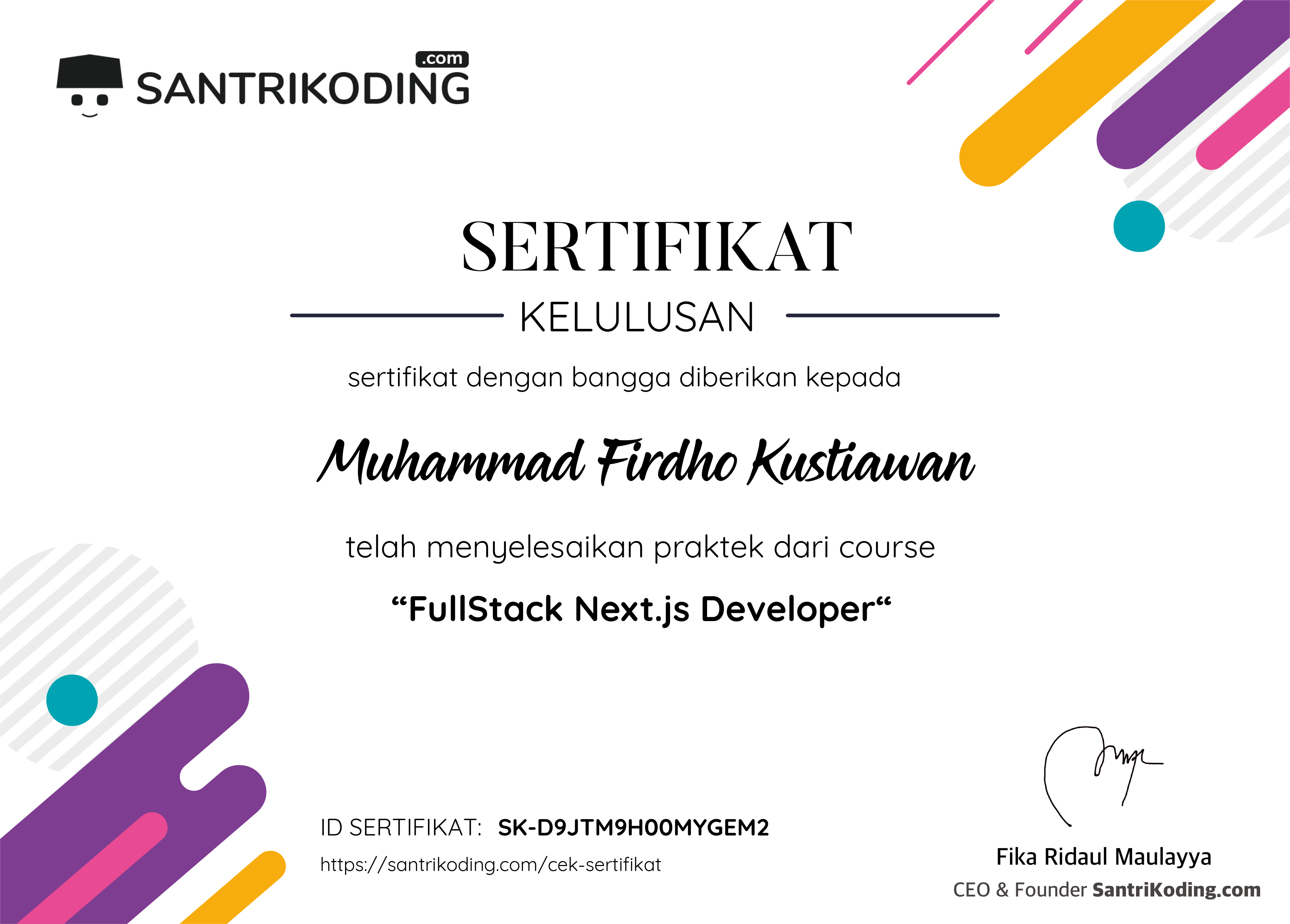 Sertifikat SK-D9JTM9H00MYGEM2