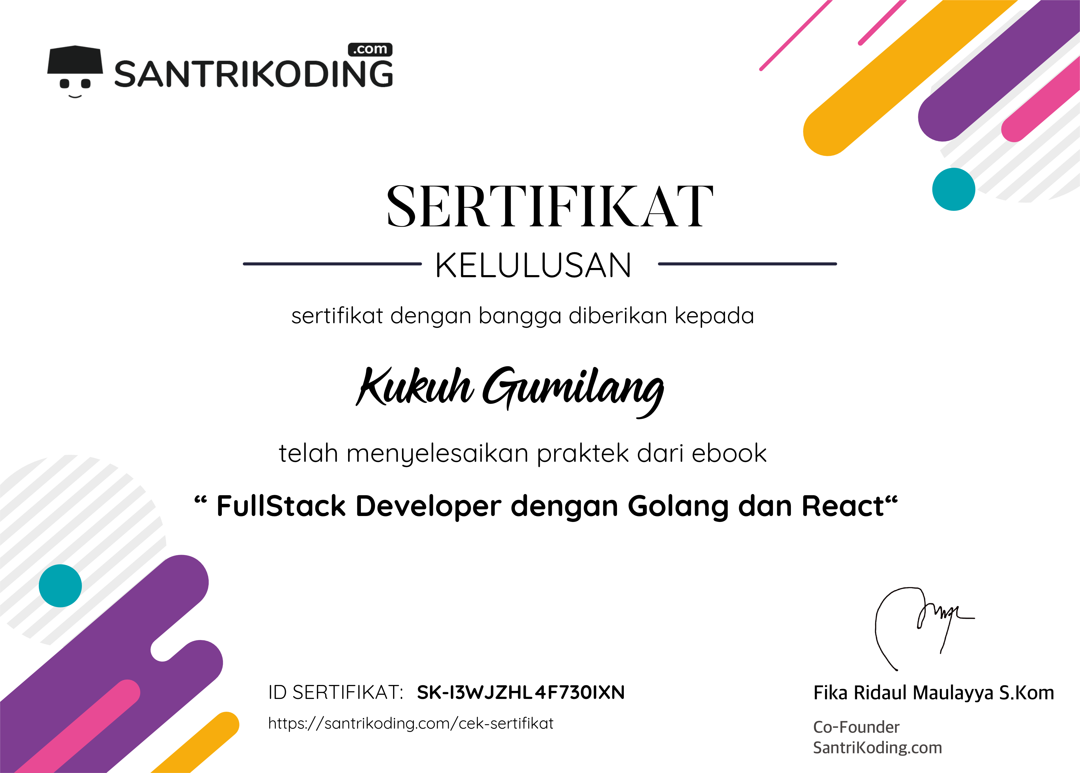 Sertifikat SK-I3WJZHL4F730IXN