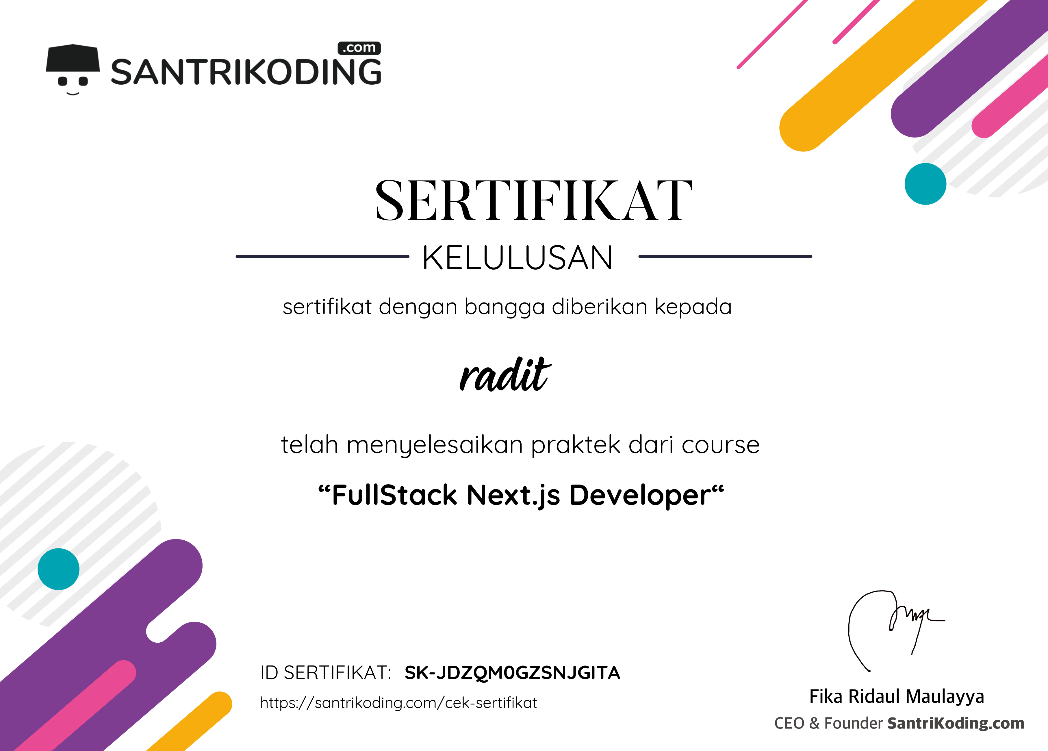 Sertifikat SK-JDZQM0GZSNJGITA