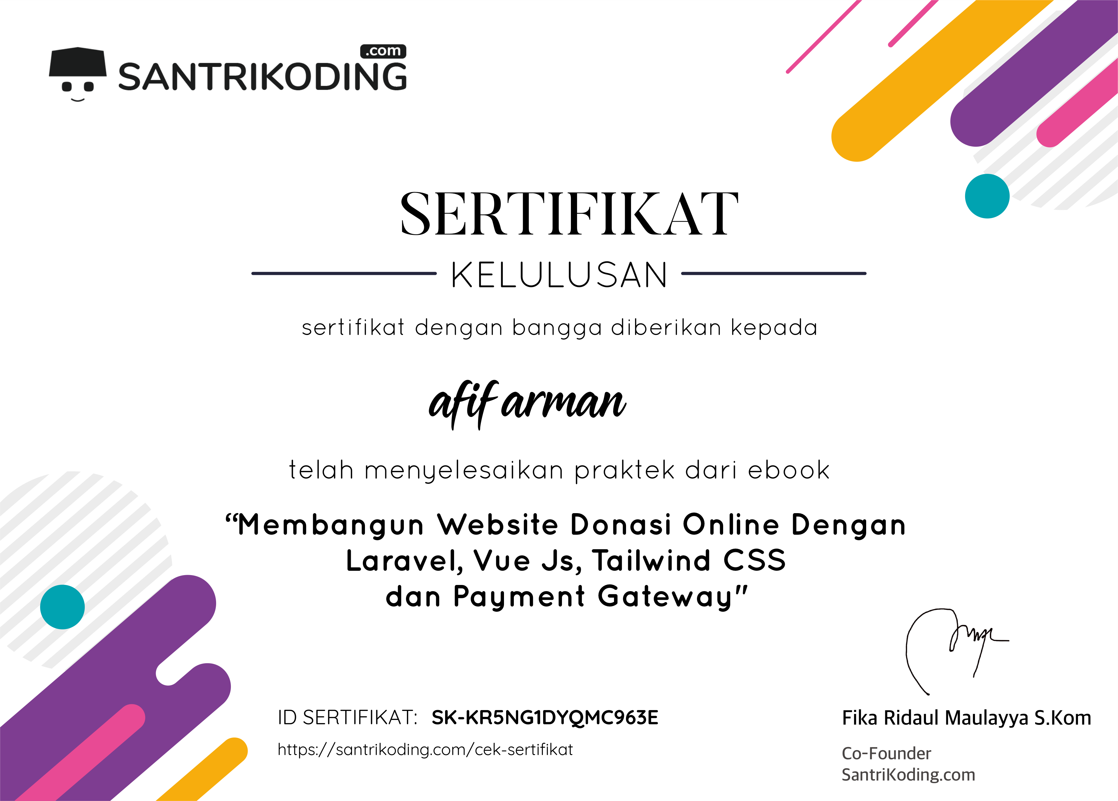 Sertifikat SK-KR5NG1DYQMC963E