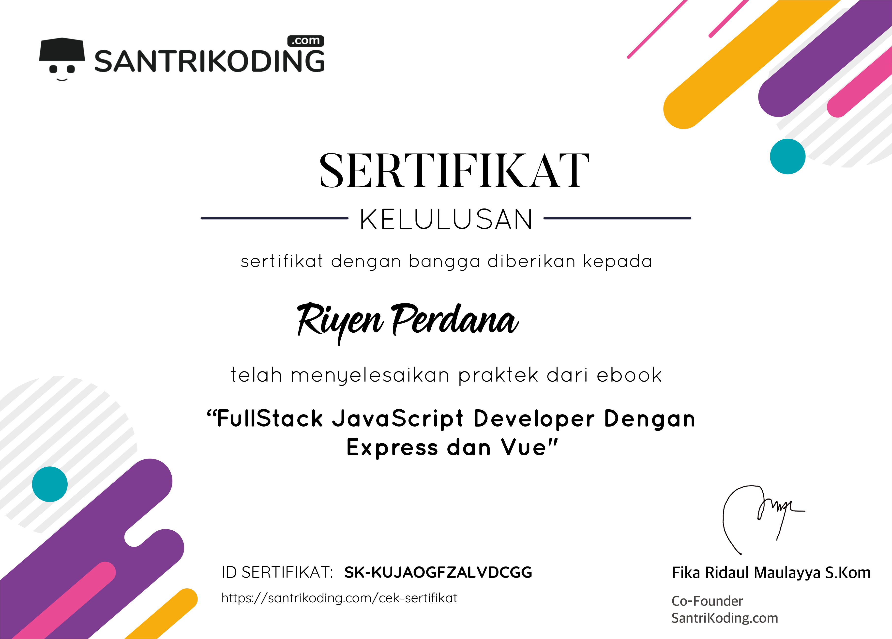 Sertifikat SK-KUJAOGFZALVDCGG