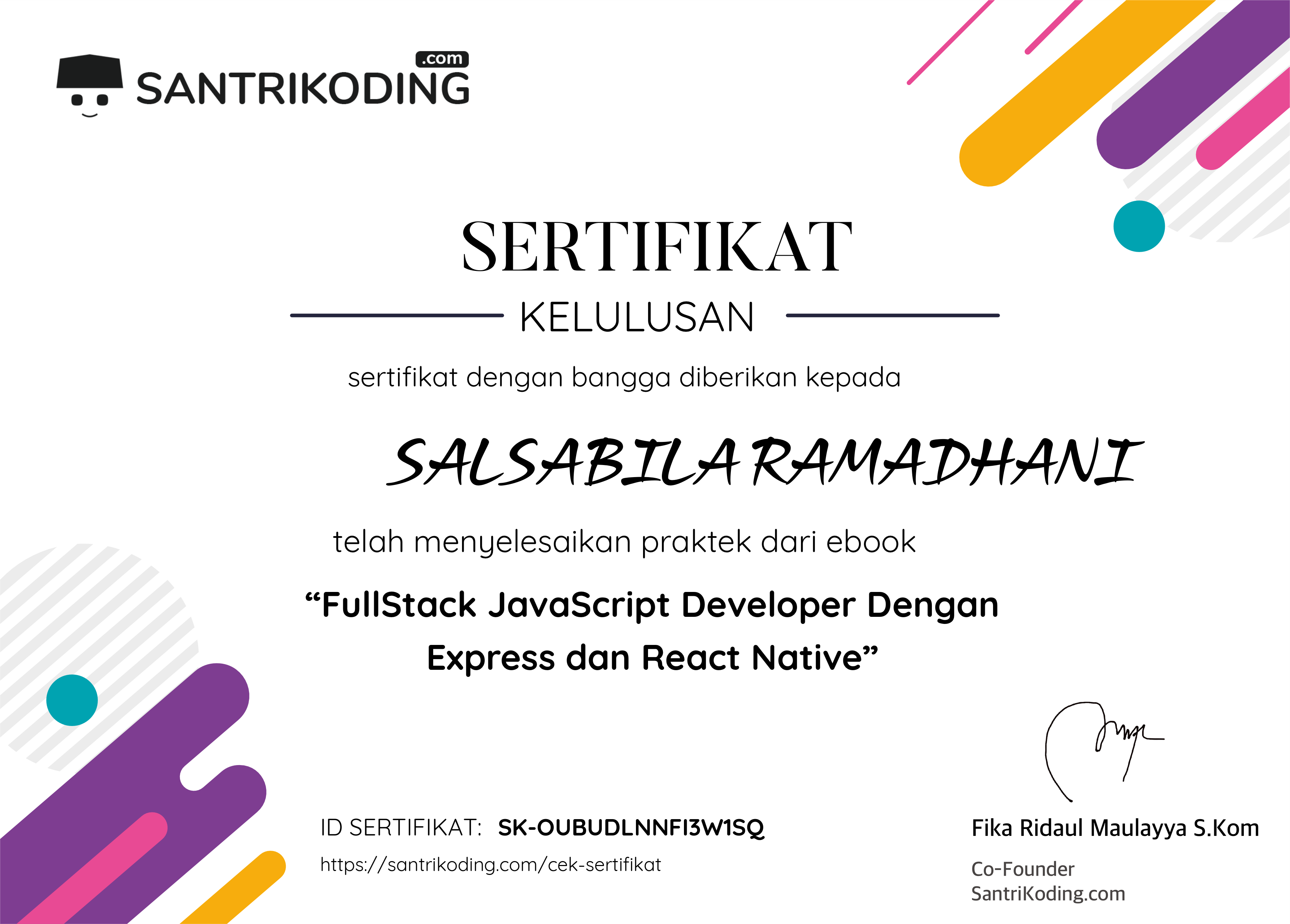 Sertifikat SK-OUBUDLNNFI3W1SQ