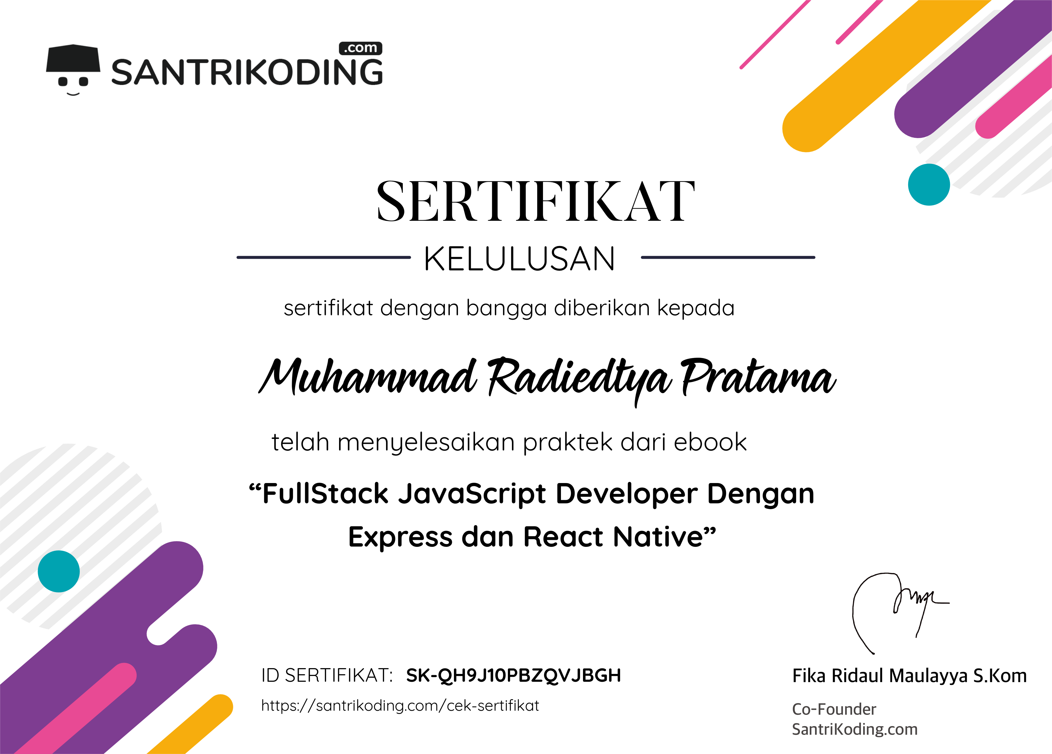Sertifikat SK-QH9J10PBZQVJBGH