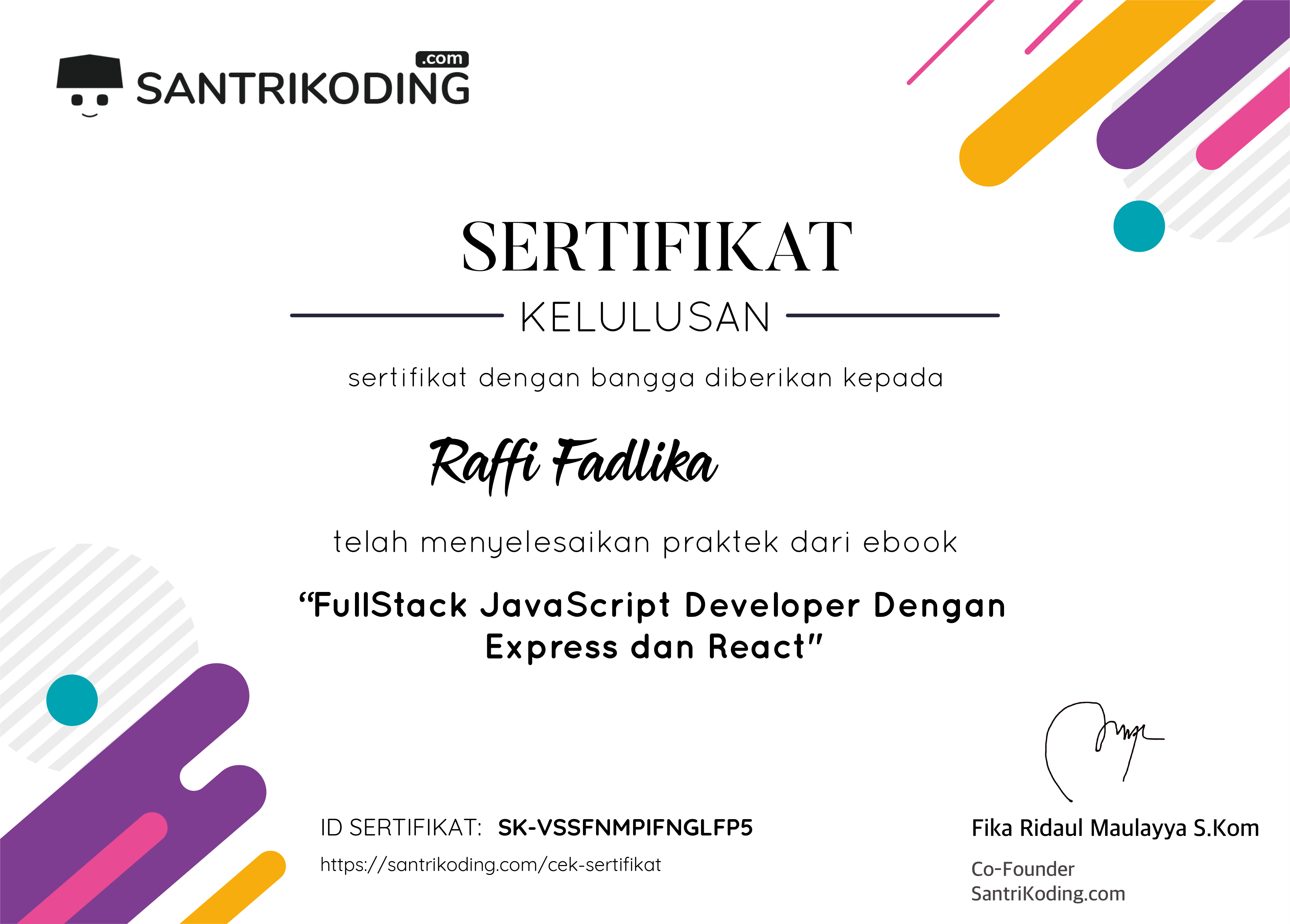 Sertifikat SK-VSSFNMPIFNGLFP5