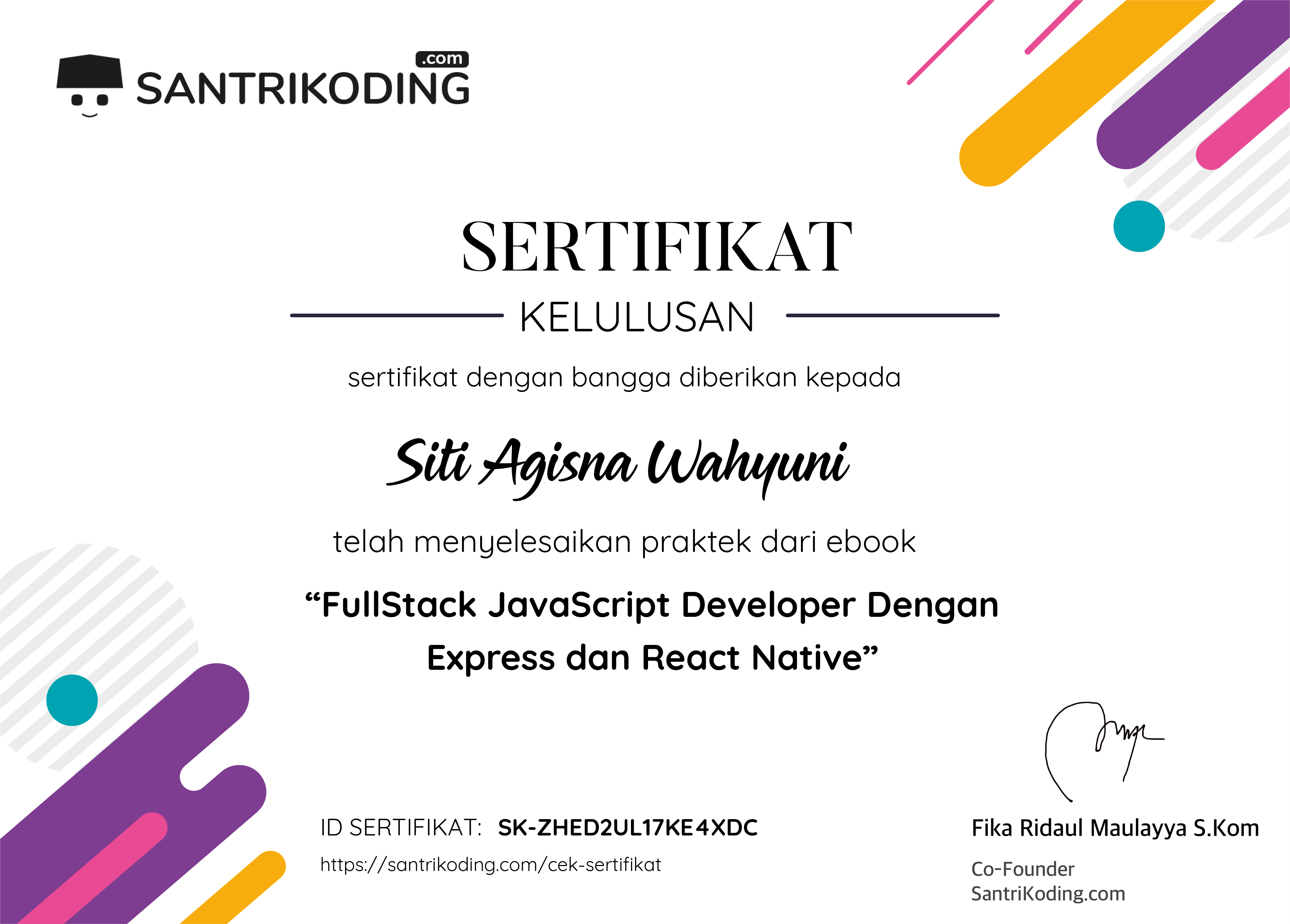 Sertifikat SK-ZHED2UL17KE4XDC