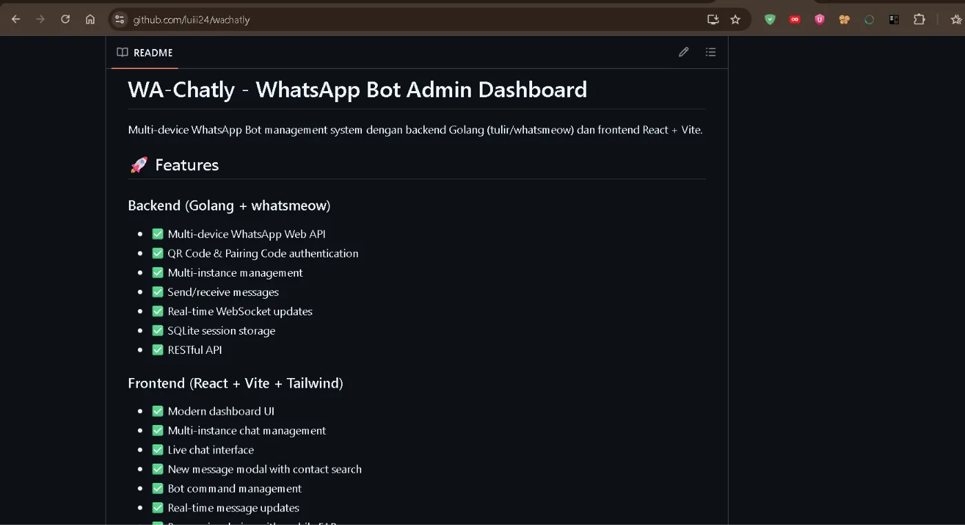 project chatbot whatsapp berbasis web
