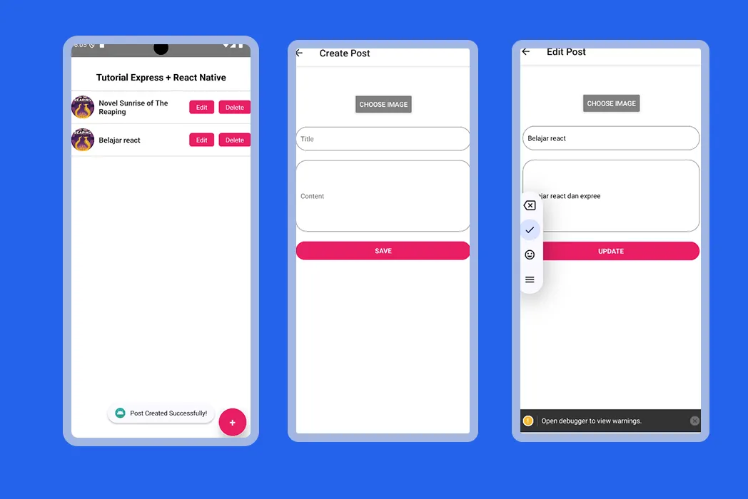 Aplikasi Belajar React Native dengan Express